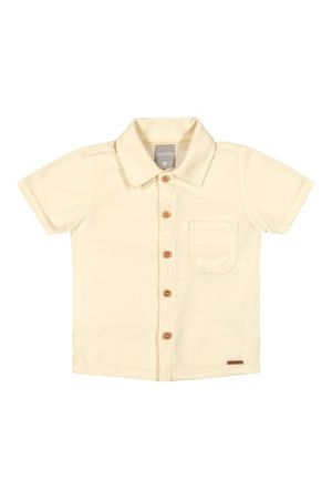 Camisa Infantil Menino Curta Com Textura Colorittá Amarelo