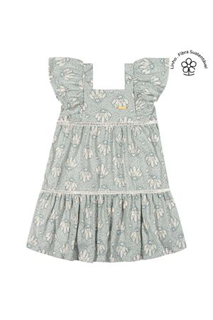 Vestido Infantil Menina Babado Conchas Colorittá Verde