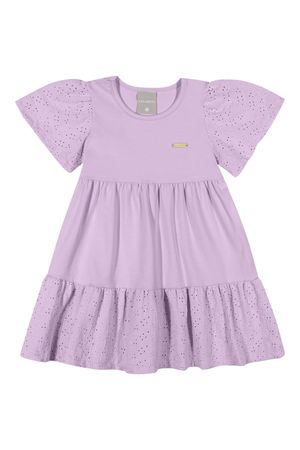 Vestido Infantil Menina Bordado Laise Colorittá Lilás