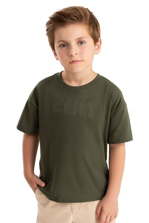 Camiseta Infantil Menino Curta Bordado Colorittá Verde