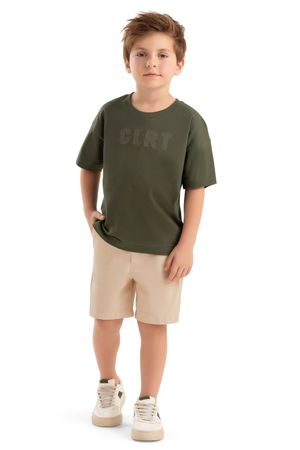 Camiseta Infantil Menino Curta Bordado Colorittá Verde