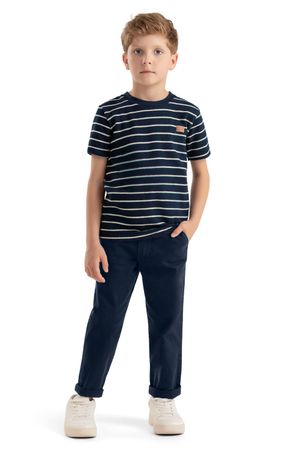 Calça Infantil Menino Sarja Com Bolsos Colorittá Azul