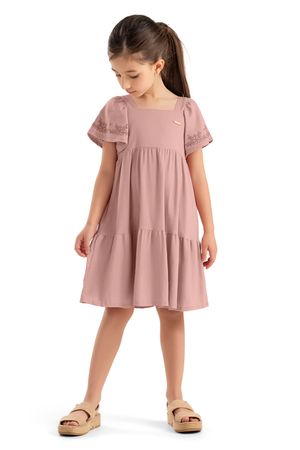 Vestido Infantil Menina Linho Colorittá Rosa
