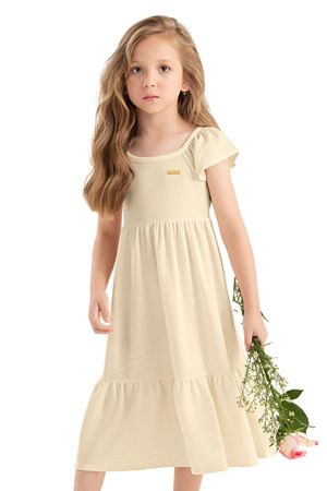Vestido Midi Infantil Menina Malha Tricô Colorittá Amarelo