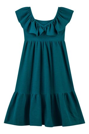 Vestido Midi Infantil Menina Malha Tricô Colorittá Verde