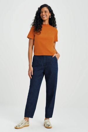 Blusa Feminina Gola Alta Peletizada Marialícia Laranja