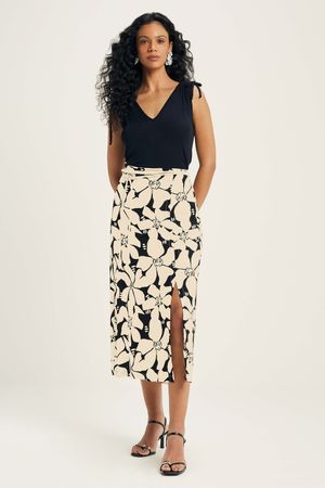 Blusa Feminina Alças Com Amarração Marialícia Preto