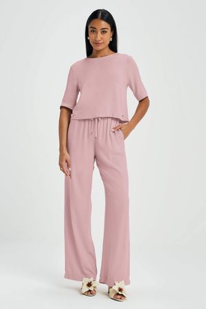 Conjunto Feminino Monocromático Marialícia Rosa