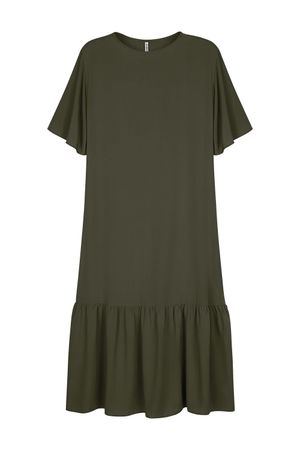 Vestido Feminino Com Decote Canoa Marialícia Verde