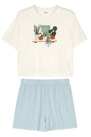 Pijama Feminino Malha de Viscose Marialícia Bege