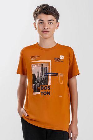 Camiseta Juvenil Menino Urban Beats Laranja