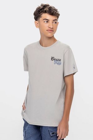 Camiseta Juvenil Menino Estampa Costas Beats Cinza