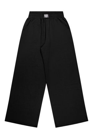Calça Wide Leg Juvenil Menina Canelada Beats Preto