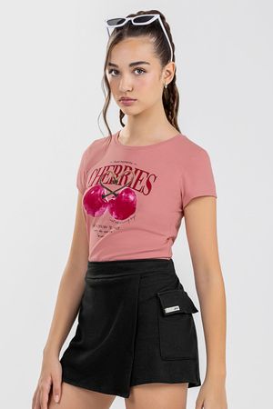 Short Saia Cargo Juvenil Menina Canelado Beats Preto