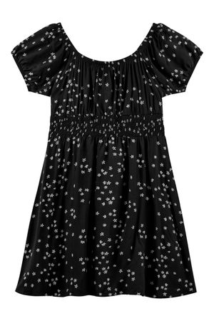 Vestido Curto Juvenil Menina Floral Beats Preto