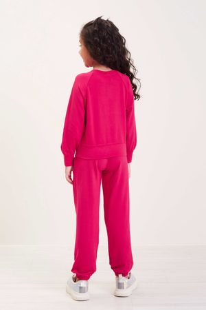 Conjunto Infantil Menina Com Blusão e Calça Colorittá Rosa