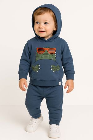 Conjunto Infantil Menino Moletom Interativo Elian Azul