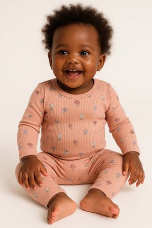 Conjunto Bebê Menina Floral Elian Rosa