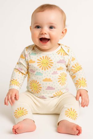 Conjunto Bebê Menina Estampado Elian Amarelo