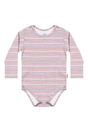 Body Bebê Menina Manga Longa Estampado Elian Rosa