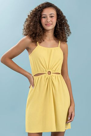 Vestido Juvenil Menina Beats Amarelo