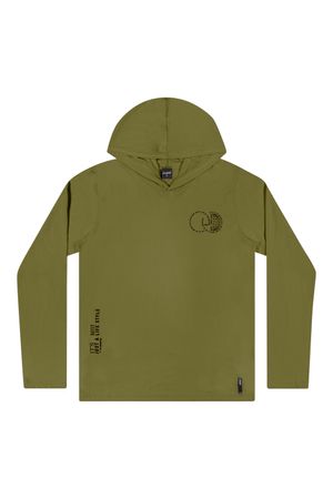 Camiseta Juvenil Menino Manga Longa com Capuz Beats Verde