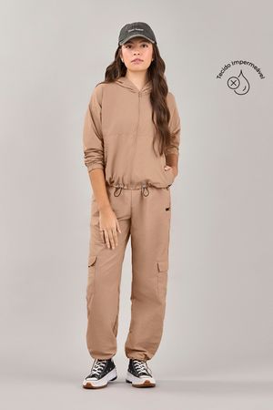 Calça Jogger Cargo Juvenil Menina Beats Marrom