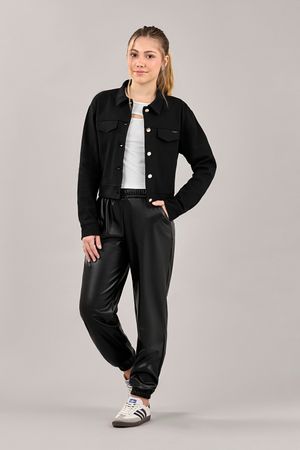 Casaco Juvenil Menina Cropped Beats Preto