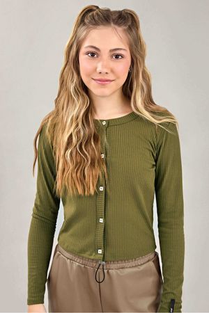 Cardigan Juvenil Menina Canelado Beats Verde