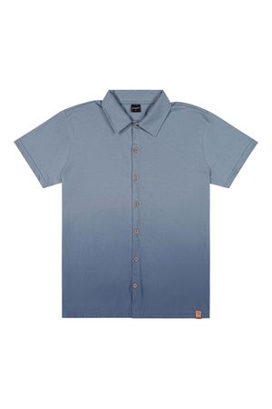 Camisa Juvenil Menino Degradê Malha Linho Beats Azul