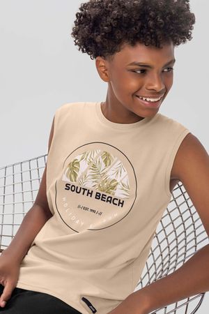 Regata Juvenil Menino Meia Malha Beats Bege