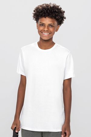 Camiseta Juvenil Menino Meia Malha Básica Beats Branco