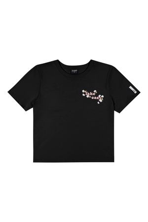 Blusa Juvenil Menina Flores Beats Preto