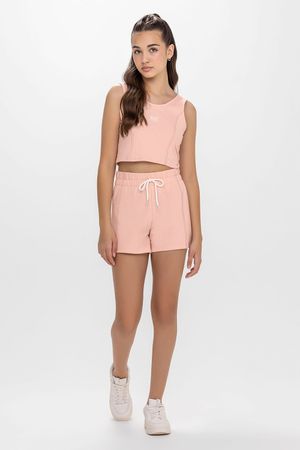 Conjunto Juvenil Menina Regata e Short Beats Rosa