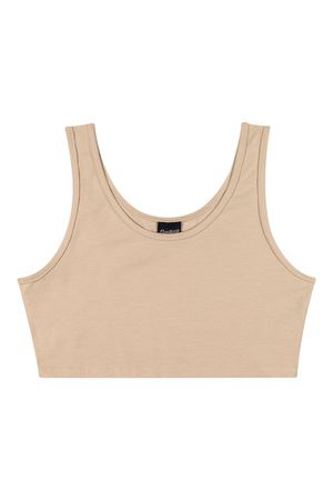 Top Juvenil Menina Cotton Leve Básico Beats Marrom