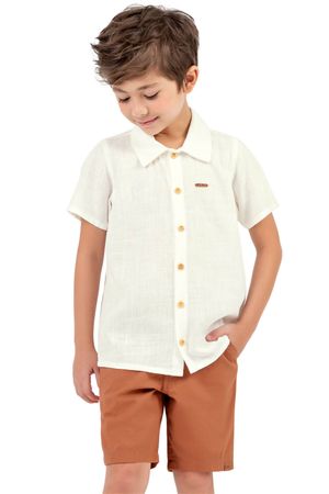 Short Infantil Menino com Bolsos Colorittá Marrom