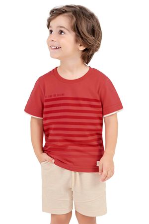 Conjunto Infantil Menino Listrado Colorittá Vermelho