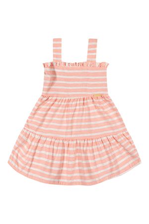 Vestido Infantil Menina Eco Listrado Colorittá Rosa