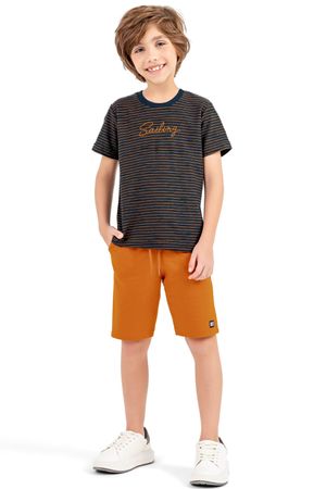 Conjunto Infantil Menino Listrado Náutico Colorittá Azul