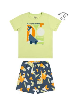 Pijama Curto Infantil Menino Dino Elian Verde