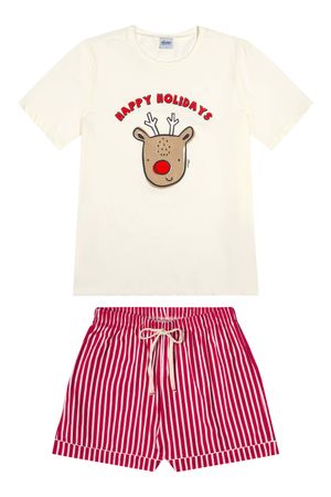 Pijama Adulto Feminino Especial Natal Elian Bege