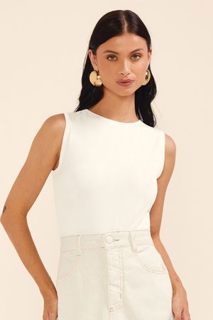 Blusa Feminina Sem Mangas Marialícia Bege
