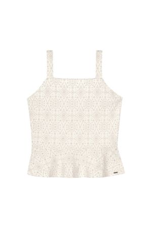 Regata Feminina Peplum Devorê Marialícia Bege