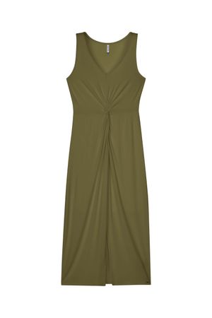 Vestido Midi Detalhe Torcido Feminino Marialícia Verde