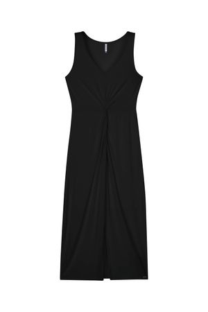 Vestido Midi Detalhe Torcido Feminino Marialícia Preto