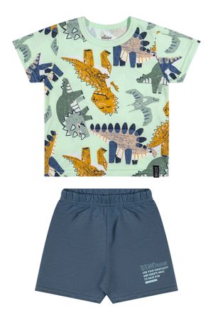 Conjunto Bebê Menino Desenho Dino Elian Verde