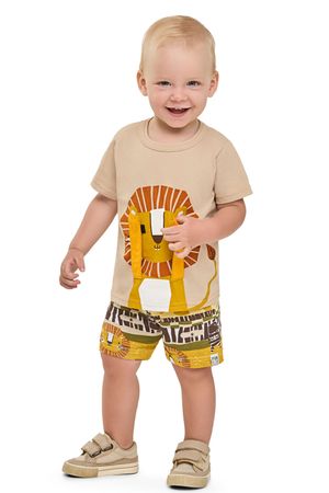 Conjunto Bebê Menino Interativo Leão Elian Bege