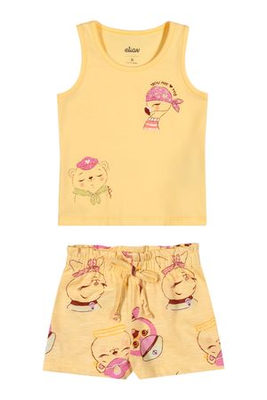 Conjunto Bebê Menina Bichinhos Marinheiros Elian Amarelo