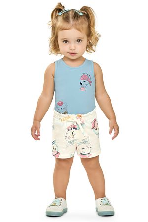 Conjunto Bebê Menina Bichinhos Marinheiros Elian Azul