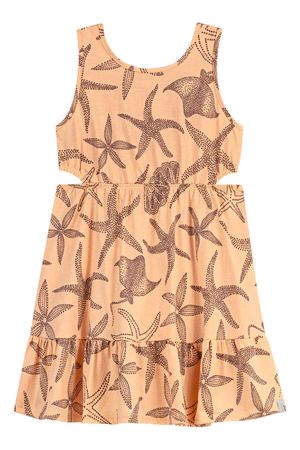 Vestido Infantil Menina Estrelas-do-Mar Elian Laranja
